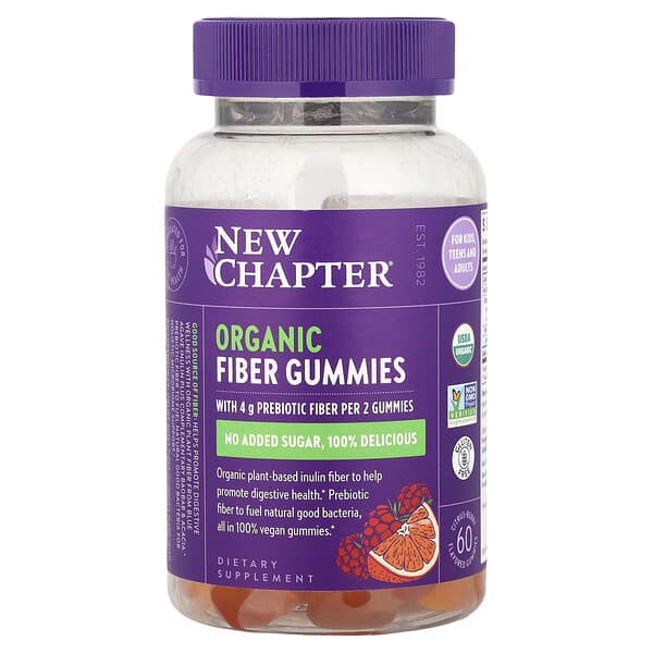 New Chapter, Organic Fiber Gummies, Citrus Berry, 60 Flavored Gummies