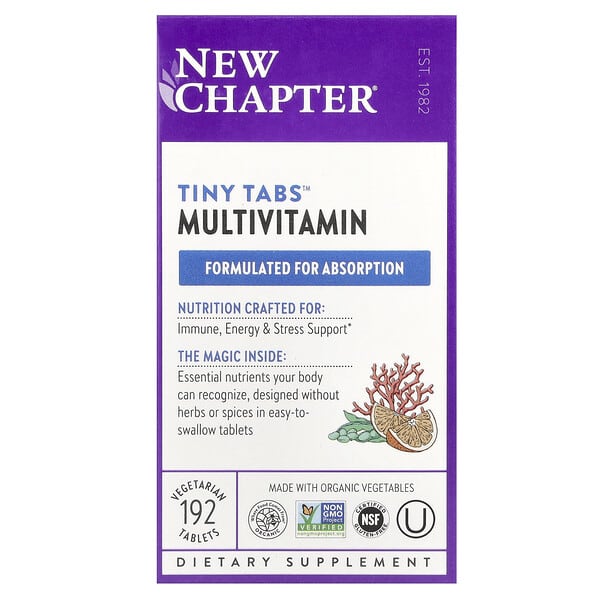 New Chapter, Tiny Tabs™ Multivitamin, 192 Vegetarian Tablets 2 New Chapter, Tiny Tabs™ Multivitamin, 192 Vegetarian Tablets