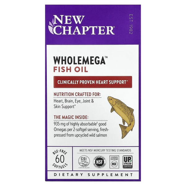 New Chapter, Wholemega Fish Oil, 60 Softgels
