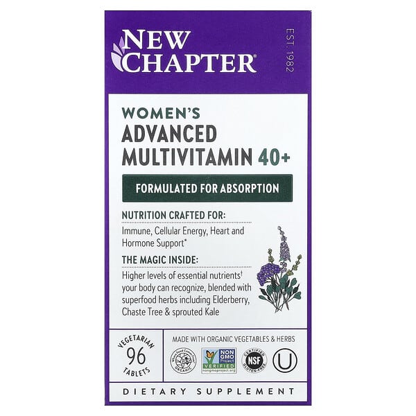 New Chapter, Women's Advanced Multivitamin 40+, 96 Vegetarian Tablets
