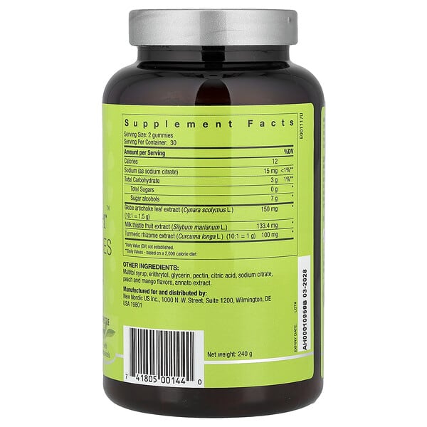 Alternative view of New Nordic, Active Liver™ Vegan Gummies, Peach/Mango, 60 Gummies