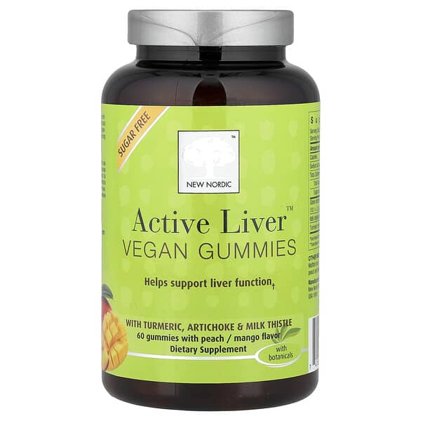 New Nordic, Active Liver™ Vegan Gummies, Peach/Mango, 60 Gummies
