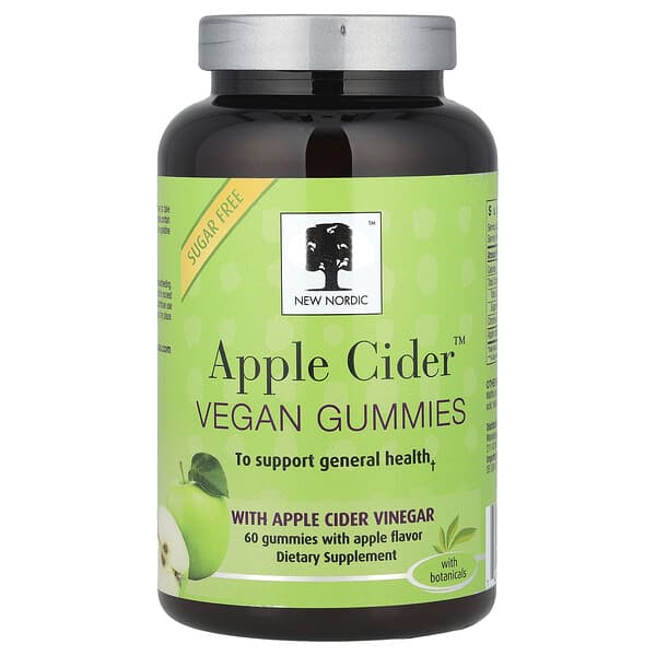 New Nordic, Apple Cider™ Vegan Gummies, Apple, 60 Gummies (200 mg per Gummy)