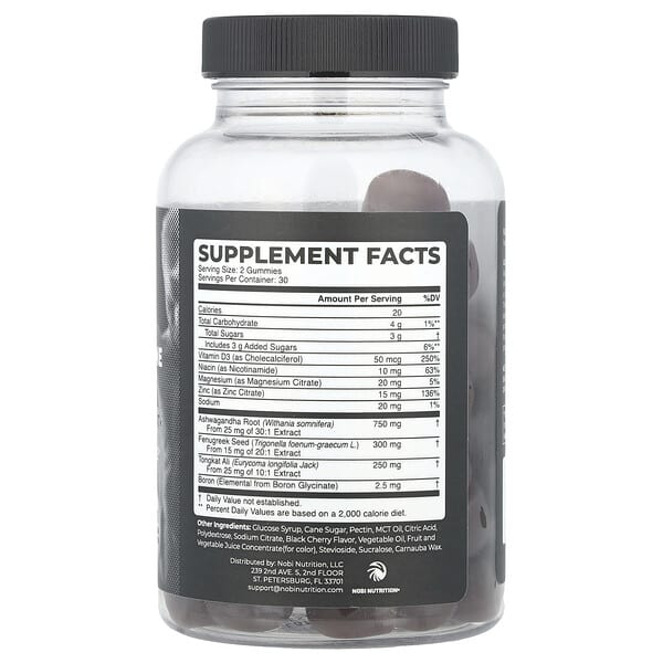 Alternative view of Nobi Nutrition, Premium Testosterone Gummies, 60 Gummies