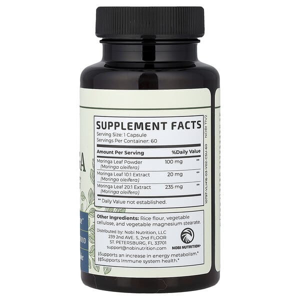 Alternative view of Nobi Nutrition, Pure Moringa, 5,000 mg, 60 Capsules