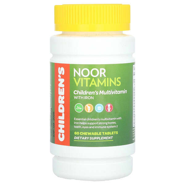 Noor Vitamins, Children's Multivitamin with Iron , 60 Chewable Tablets