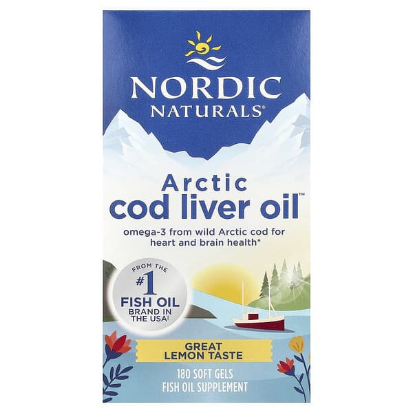 Nordic Naturals, Arctic Cod Liver Oil™, Lemon, 180 Soft Gels