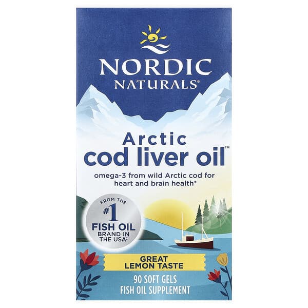 Nordic Naturals, Arctic Cod Liver Oil™, Lemon, 90 Soft Gels