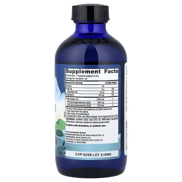 Alternative view of Nordic Naturals, Arctic Cod Liver Oil™, Unflavored, 8 fl oz (237 ml)