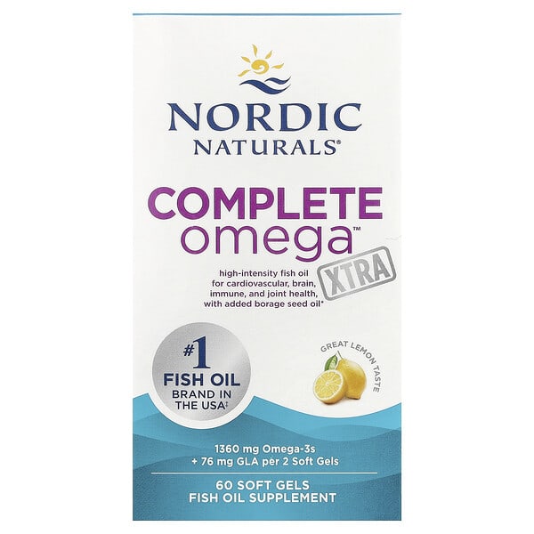 Nordic Naturals, Complete Omega Xtra, Lemon, 60 Soft Gels (680 mg per Soft Gel)