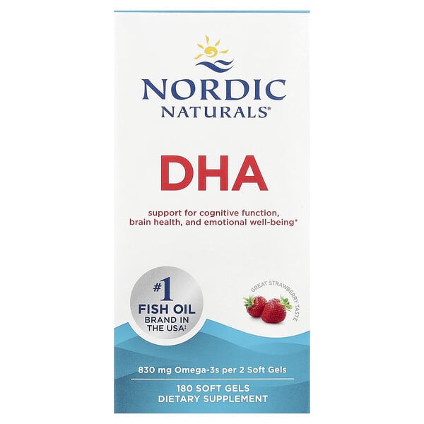 Nordic Naturals, DHA, Strawberry, 180 Soft Gels