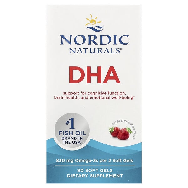 Nordic Naturals, DHA, Strawberry, 90 Soft Gels