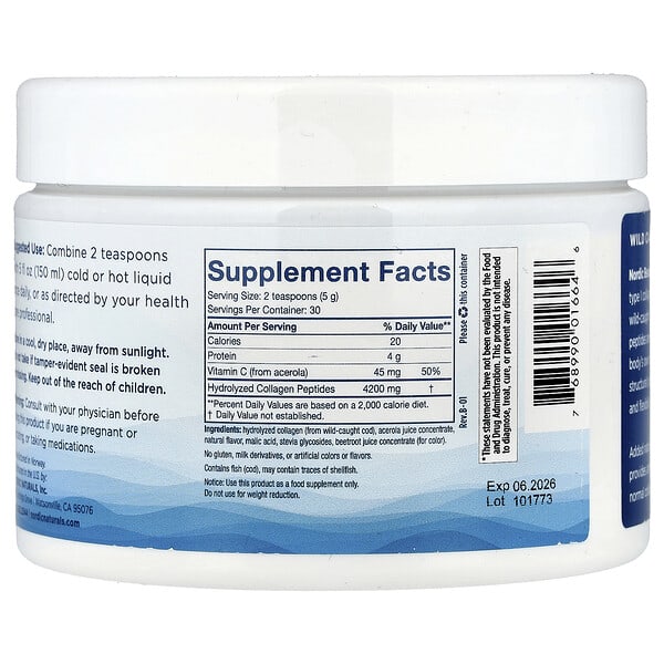 Alternative view of Nordic Naturals, Nordic Beauty, Marine Collagen with Vitamin C, Strawberry, 5.3 oz (150 g)