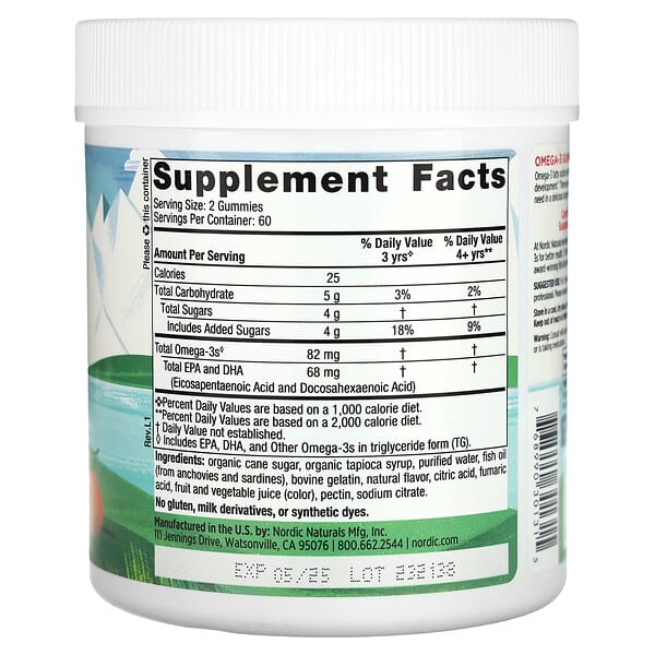 Alternative view of Nordic Naturals, Omega-3 Gummies, Ages 3+, Tangerine, 120 Gummies