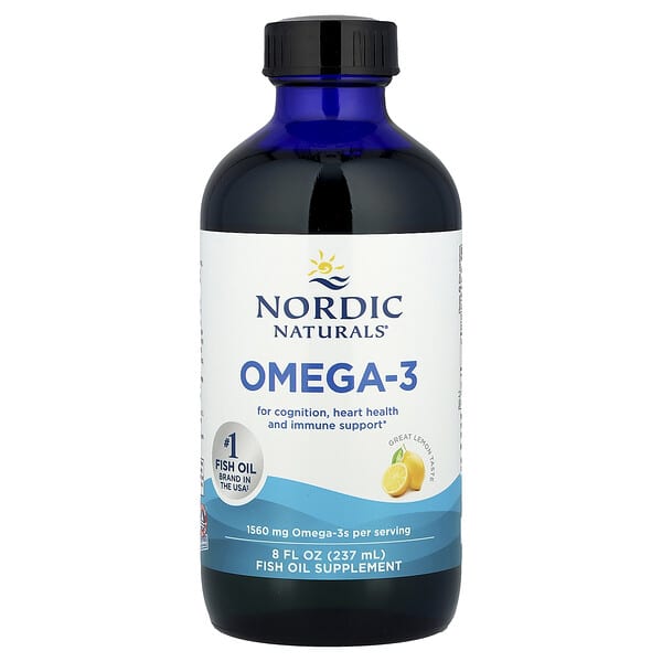 Nordic Naturals, Omega-3, Lemon, 1,560 mg, 8 fl oz (237 ml)