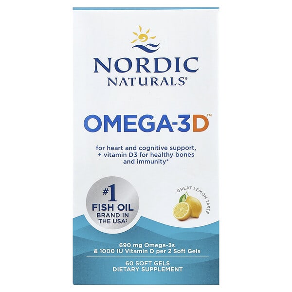 Nordic Naturals, Omega-3D™, Lemon, 60 Soft Gels