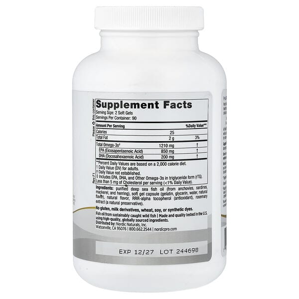 Alternative view of Nordic Naturals, ProEPA™, Lemon, 180 Soft Gels