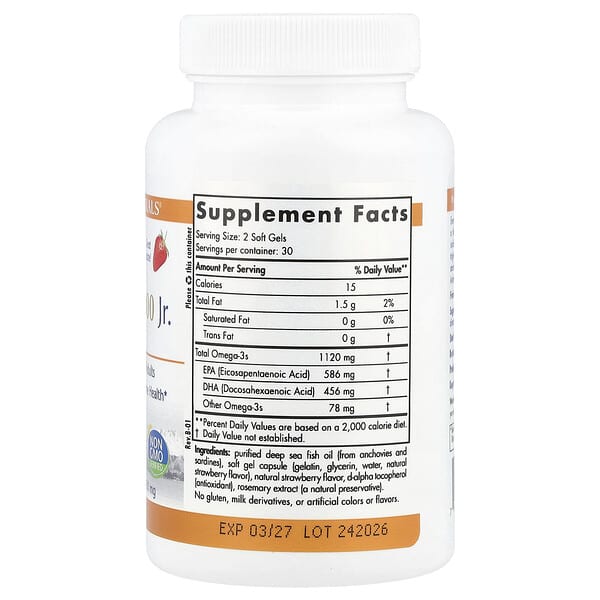 Alternative view of Nordic Naturals, ProOmega® 2000 Jr., Strawberry, 650 mg, 60 Soft Gels