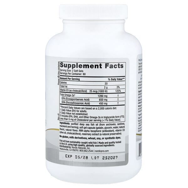 Alternative view of Nordic Naturals, ProOmega®-D, Great Lemon, 180 Soft Gels