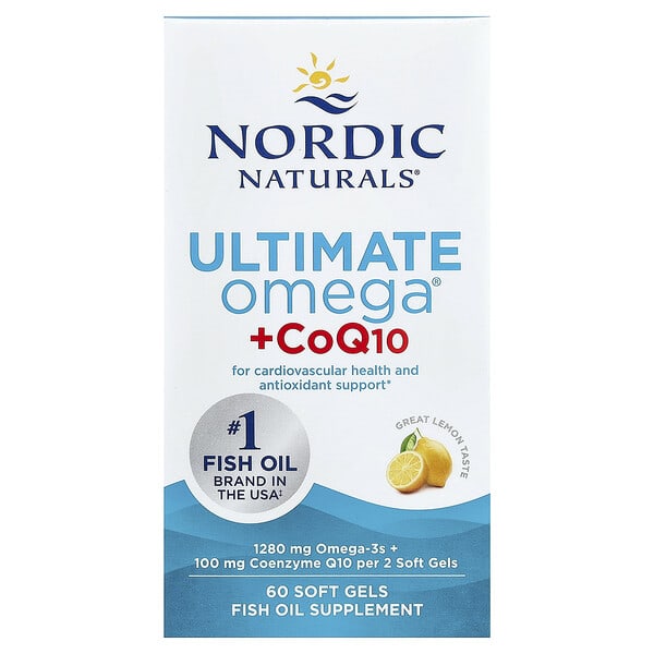 Nordic Naturals, Ultimate Omega® + CoQ10, Lemon, 60 Soft Gels