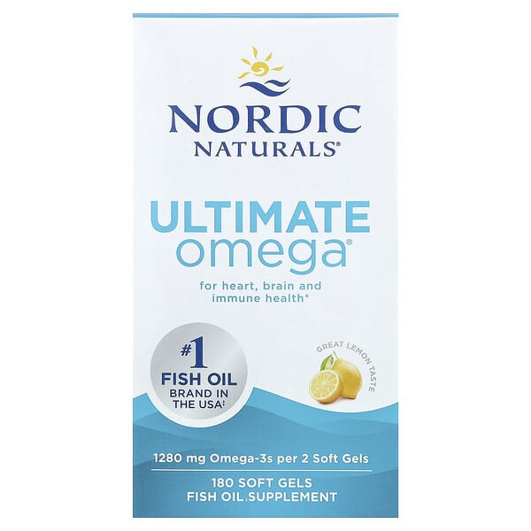 Nordic Naturals, Ultimate Omega®, Great Lemon, 180 Soft Gels (640 mg per Soft Gel)
