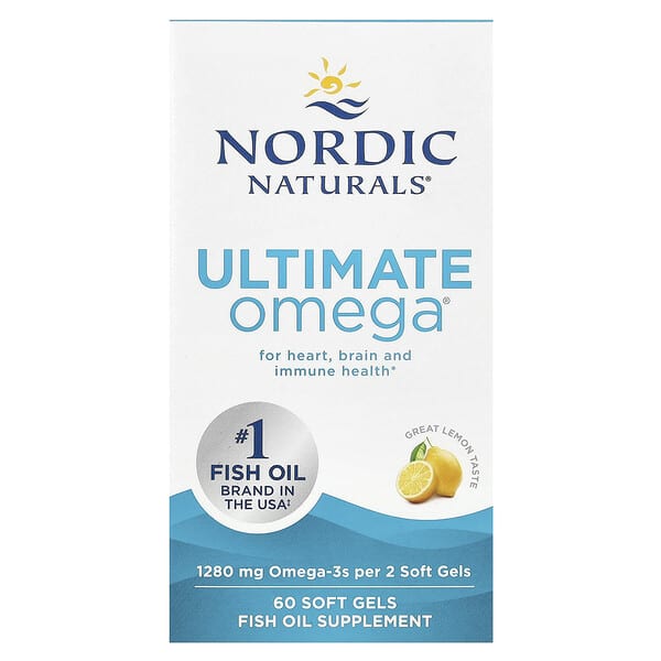 Nordic Naturals, Ultimate Omega, Lemon, 60 Soft Gels (640 mg per Soft Gel)