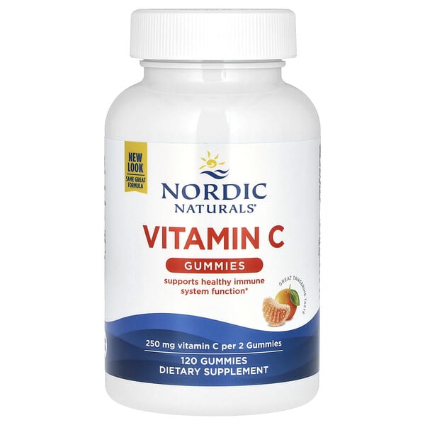 Nordic Naturals, Vitamin C Gummies, Tangerine, 120 Gummies (125 mg per Gummy)