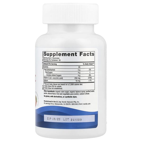 Nordic Naturals, Vitamin C Gummies, Tangerine, 60 Gummies (125 mg per Gummy) 2 Nordic Naturals, Vitamin C Gummies, Tangerine, 60 Gummies (125 mg per Gummy) - Ảnh 2