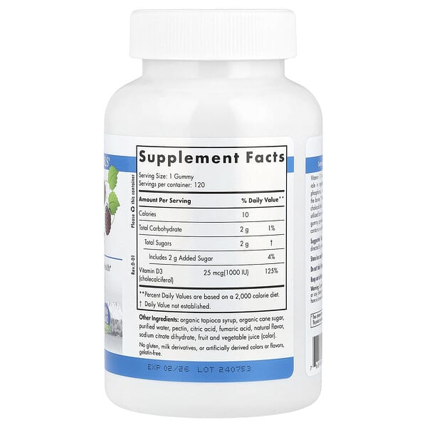 Alternative view of Nordic Naturals, Vitamin D3 Gummies, Wild Berry, 1,000 IU, 120 Gummies