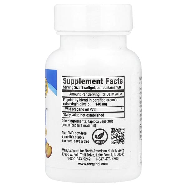 Alternative view of North American Herb & Spice, Oreganol™, 60 Gelcaps