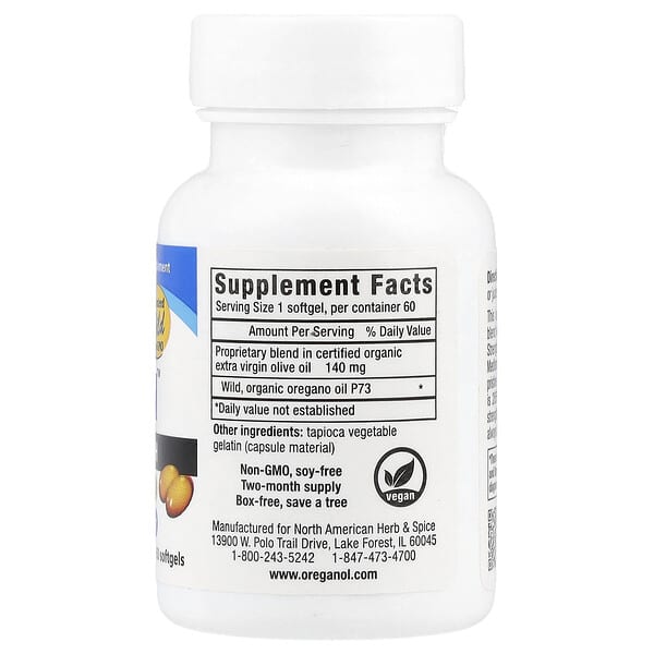 Alternative view of North American Herb & Spice, Oreganol™, Super Strength, 60 Softgels