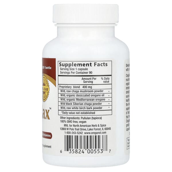 Alternative view of North American Herb & Spice, Raw ChagaMax™, 90 Vegi Caps