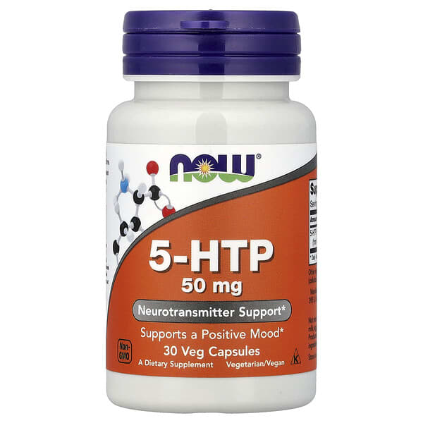 NOW Foods, 5-HTP, 50 mg, 30 Veg Capsules