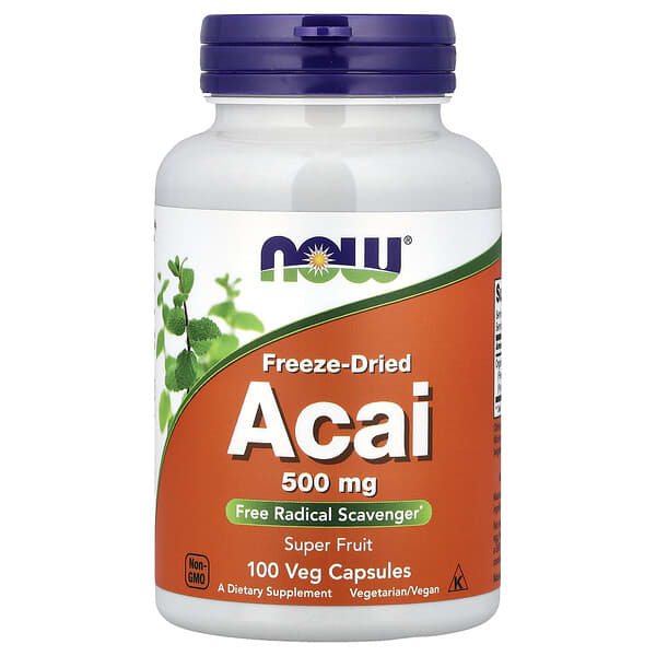 NOW Foods, Acai, Freeze-Dried, 100 Veg Capsules (500 mg per Capsule)
