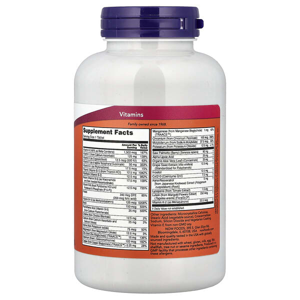 NOW Foods, Adam™, Superior Men's Multi, 120 Tablets 2 NOW Foods, Adam™, Superior Men's Multi, 120 Tablets - Ảnh 2