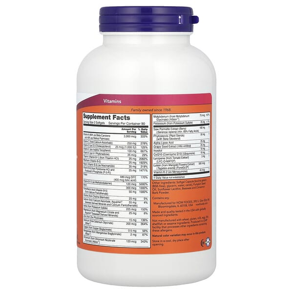 Alternative view of NOW Foods, ADAM™, Superior Men's Multi, 180 Softgels