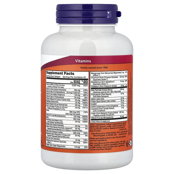 Alternative view of NOW Foods, ADAM™, Superior Men's Multi, 90 Softgels