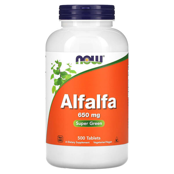 NOW Foods, Alfalfa, 650 mg, 500 Tablets 3 NOW Foods, Alfalfa, 650 mg, 500 Tablets