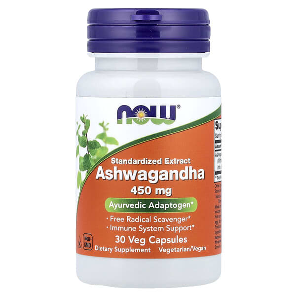 NOW Foods, Ashwagandha, 450 mg, 30 Veg Capsules