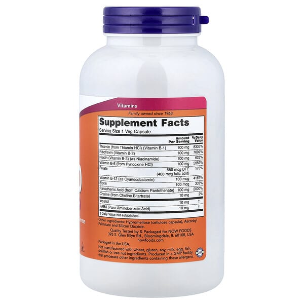 Alternative view of NOW Foods, B-100, 250 Veg Capsules
