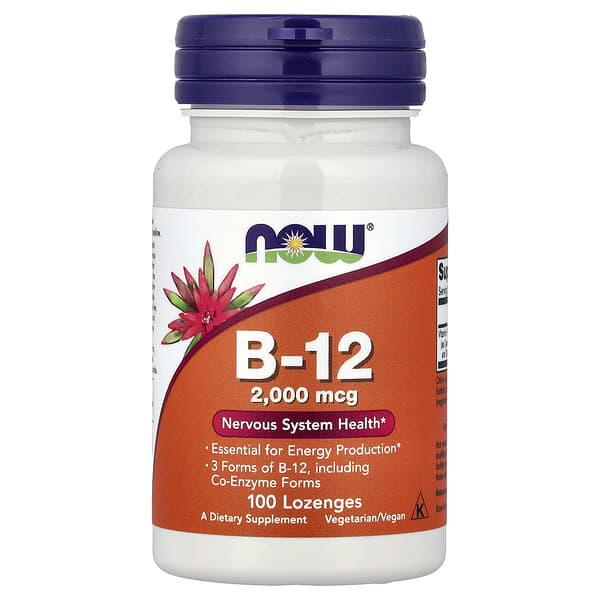 NOW Foods, B-12, 2,000 mcg, 100 Lozenges 5 NOW Foods, B-12, 2,000 mcg, 100 Lozenges