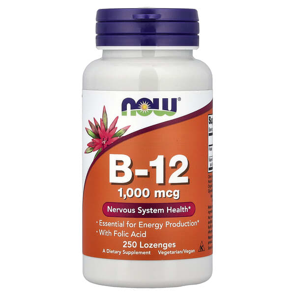 NOW Foods, B-12, 250 Lozenges 3 NOW Foods, B-12, 250 Lozenges