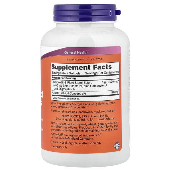 Alternative view of NOW Foods, Beta-Sitosterol Plant Sterols, 180 Softgels