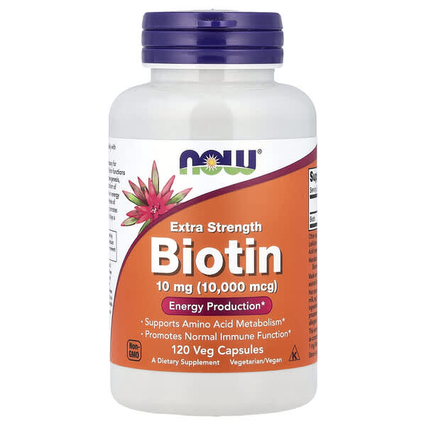 NOW Foods, Biotin, 10 mg, 120 Veg Capsules