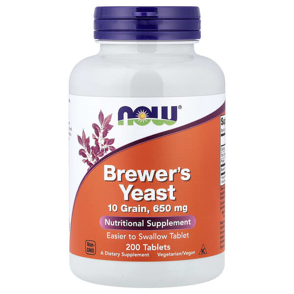 NOW Foods, Brewer's Yeast, 650 mg, 200 Tablets