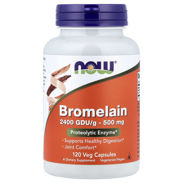NOW Foods, Bromelain, 500 mg (2,400 GDU/g), 120 Veg Capsules