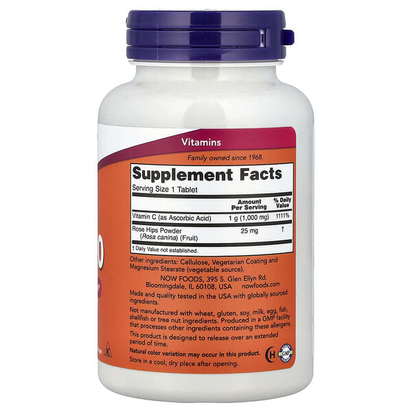 Alternative view of NOW Foods, C-1000 With Rose Hips, 100 Tablets