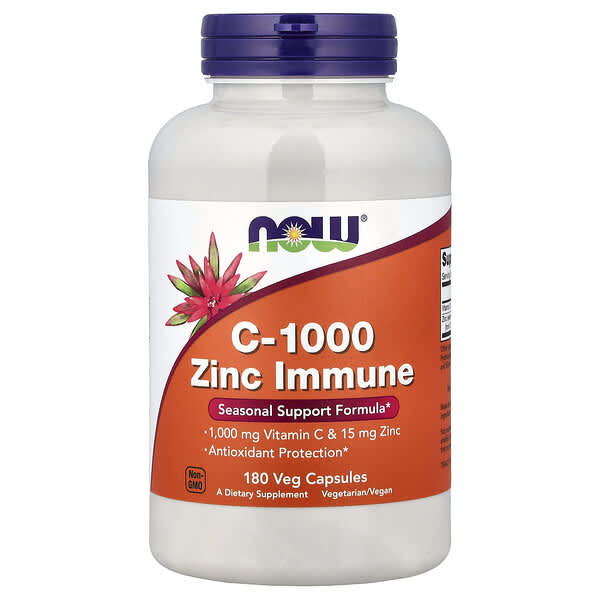 NOW Foods, C-1000 Zinc Immune, 180 Veg Capsules