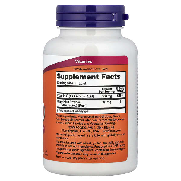 Alternative view of NOW Foods, C-500 with Rose Hips, 250 Tablets