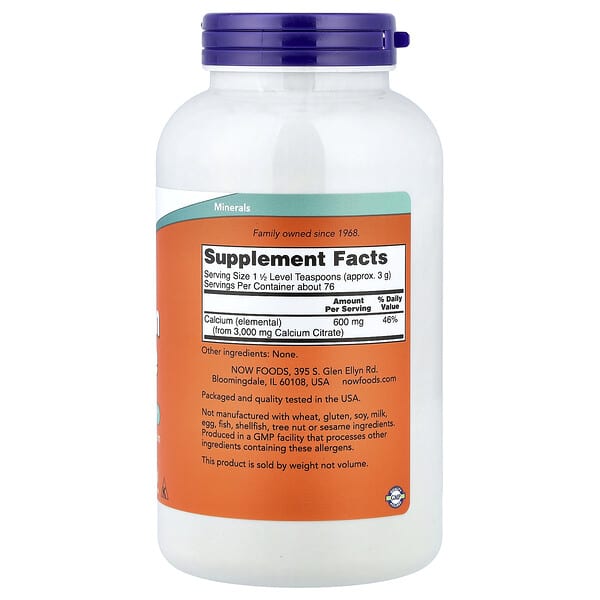 Alternative view of NOW Foods, Calcium Citrate, Pure Powder, 8 oz (227 g)